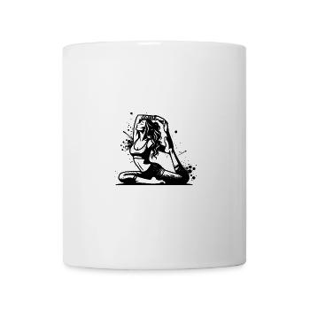 Yoga Frau in tiefer Konzentration Übung - Tasse - Weiß - Vorne