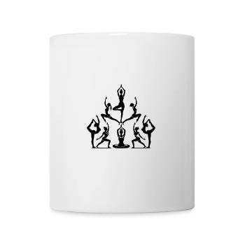 Yoga Silhouette mit Anmut und Balance in Bewegung - Tasse - Weiß - Vorne