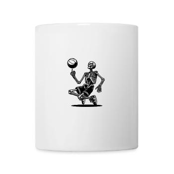 Squelette d’Halloween coquin avec des tours de basket-ball - Mug blanc - blanc - Devant