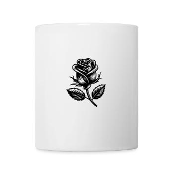 Schlichte Rose Stilvolles Rosenmotiv - Tasse - Weiß - Vorne