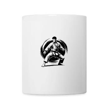 Starke Karate Haltung mit Kampfkunst und Respekt - Tasse - Weiß - Vorne