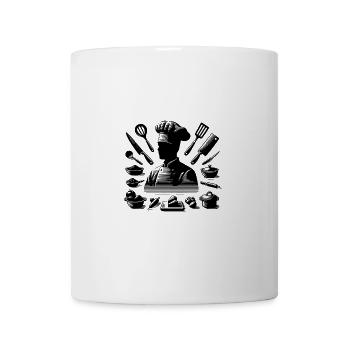 Hobby Chef and Kitchen Material Silhouette Portrait - Mug - white - Front