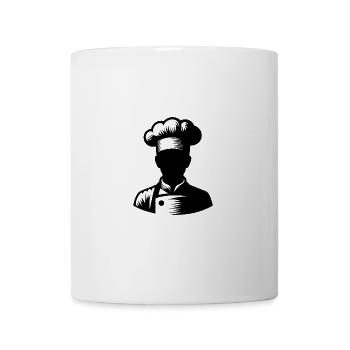 Chef et Portrait de Silhouette de Cuisine - Mug blanc - blanc - Devant