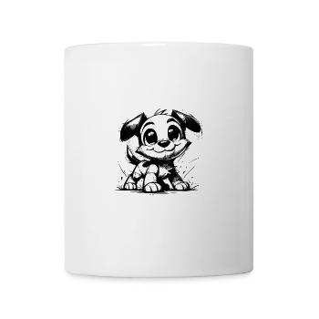 Baby Hund Bleistift Skizze großen Augen und Ohren - Tasse - Weiß - Vorne