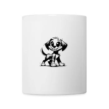 Schmutziger Hund Welpen Bleistift Skizze - Tasse - Weiß - Vorne