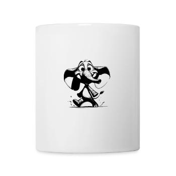 Lustiger Elefanten große Augen riesiger Rüssel - Tasse - Weiß - Vorne