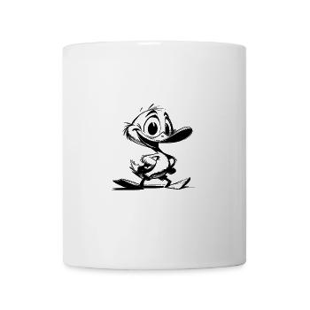 Bébé canard avec dessin de coup de bec géant - Mug blanc - blanc - Devant