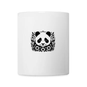 Lächelnder Blumenpanda Zauber Florales Blütenmeer - Tasse - Weiß - Vorne