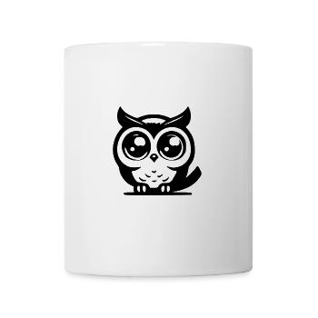 Mignon mignon hibou mignon avec de grands yeux - Mug blanc - blanc - Devant