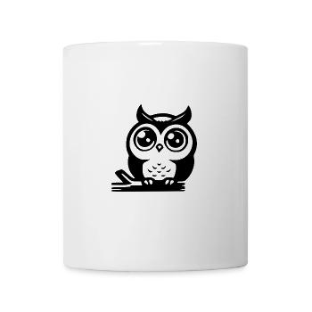 Cute cartoon owl with cute eyes - Mug - white - Front