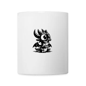 Kleiner süsser Drache mit Flügeln und Controller - Tasse - Weiß - Vorne