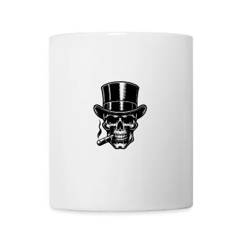 Zylinder Schädel mit Zigarre Gangster Style - Tasse - Weiß - Vorne
