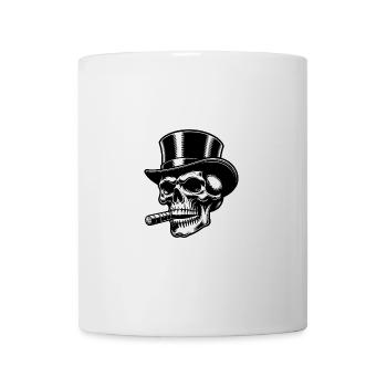 Vintage Schädel mit Zigarre und Zylinder - Tasse - Weiß - Vorne