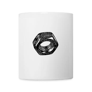 Schraubenmutter dunkler vintage Oberfläche - Tasse - Weiß - Vorne