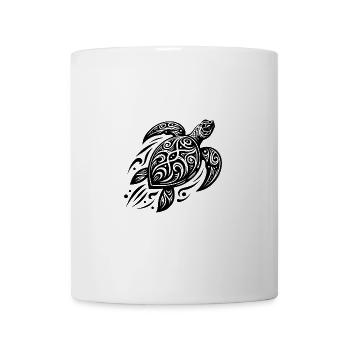 Kraftvolle Pazifik Schildkröte trifft Tribal - Tasse - Weiß - Vorne