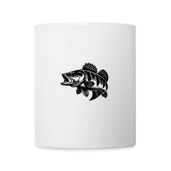 Naturgetreuer Raubfisch Vintager Barsch für Angler - Tasse - Weiß - Vorne