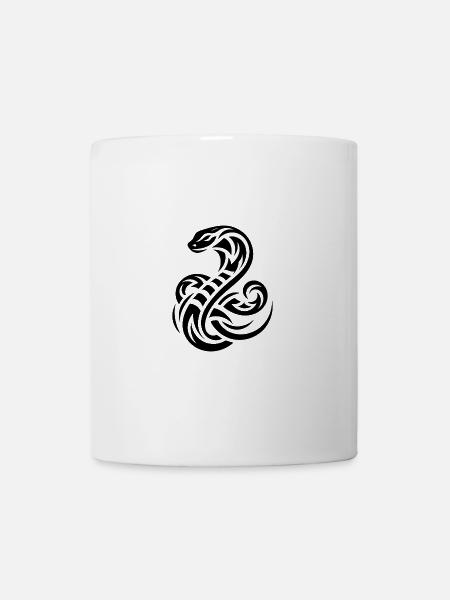 Wilde giftige Haustier Schlangen Tattoo - Tasse - Weiß