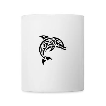Elegant jumping tattoo dolphin bottlenose dolphin - Mug - white - Front