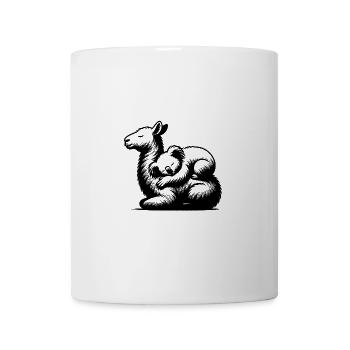 Schlafender Koala auf einem niedlichen Lama - Tasse - Weiß - Vorne