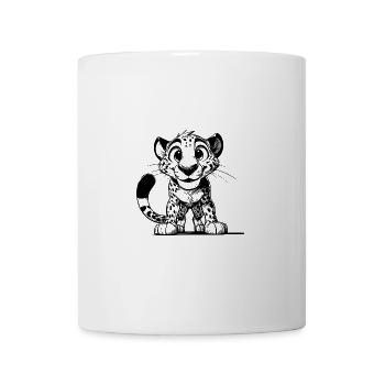 Little leopard with big eyes and cuddly eyes - Mug - white - Front