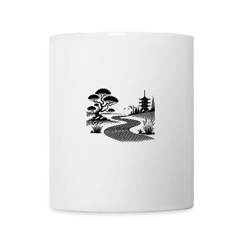 Sand Pattern and Pagoda Zen Garden Inspiration - Mug - white - Front