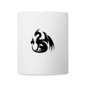 Dragon géant en colère avec d’énormes ailes - Mug blanc - blanc - Devant