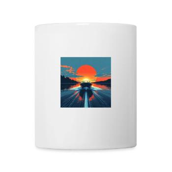 Boot im Sonnenuntergang - Tasse - Weiß - Vorne
