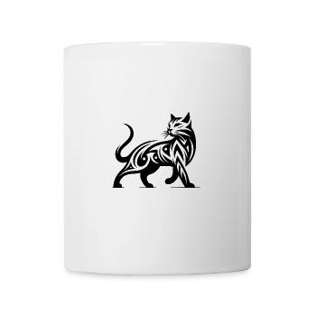 Cat Art dans le style tribal Cat Lover - Mug blanc - blanc - Devant