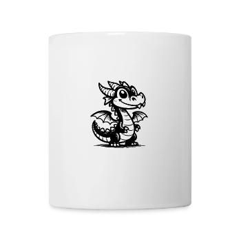 Little smiling baby dragon with wings - Mug - white - Front