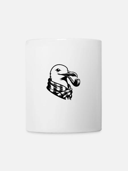Nordische Möwenkunst im Matrosenflair - Tasse - Weiß