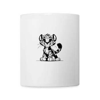 Cute leopard with big eyes and cuddly look - Mug - white - Front