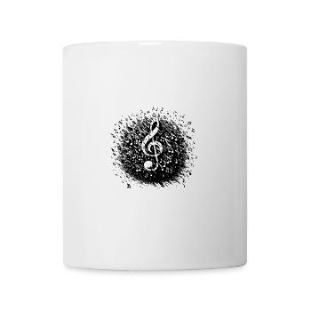 Notenschlüssel trifft Flüssige Melodie Harmonie - Tasse - Weiß - Vorne