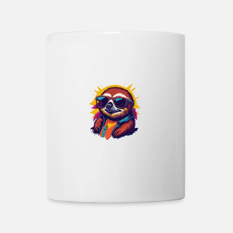 Retro-Faultier - Tasse - Weiß