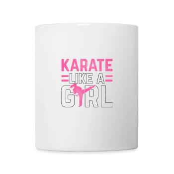 Le karaté comme une fille - Mug blanc - blanc - Devant