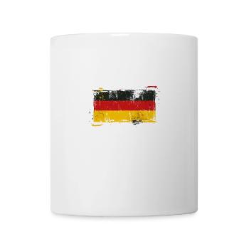 Deutschland Flagge Deutsche Fahne Used Look Heimat - Tasse - Weiß - Vorne