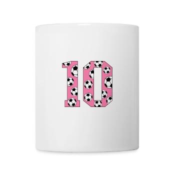 10 Birthday Football Pink - Mug - white - Front