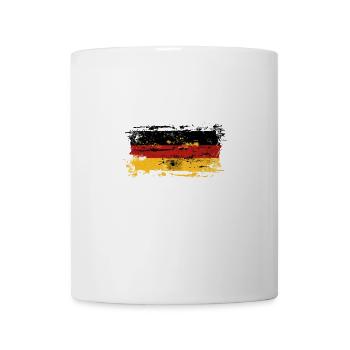 Deutschland Flagge Deutsche Fahne Used Look Heimat - Tasse - Weiß - Vorne