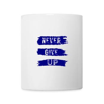 NEVER GIVE UP - Mug blanc - blanc - Devant