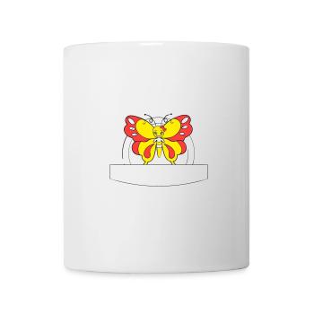 papillon coloré | Champ d’écriture >vectorgraphique - Mug blanc - blanc - Devant