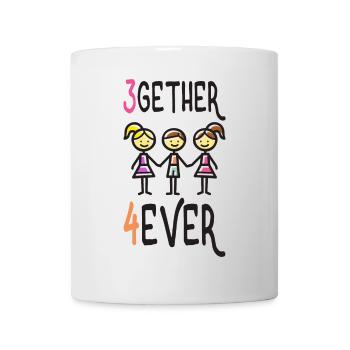 Polyamorie T-Shirt 3gether 4ever Poly Pride - Tasse - Weiß - Vorne