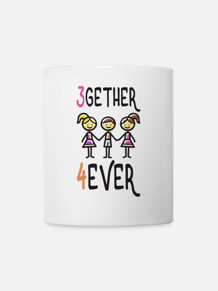 Polyamorie T-Shirt 3gether 4ever Poly Pride - Tasse - Weiß