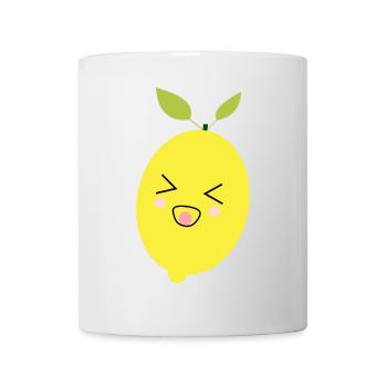 Kawaii Zitrone Kawaii Früchte Kawaii Kinder Design - Tasse - Weiß - Vorne