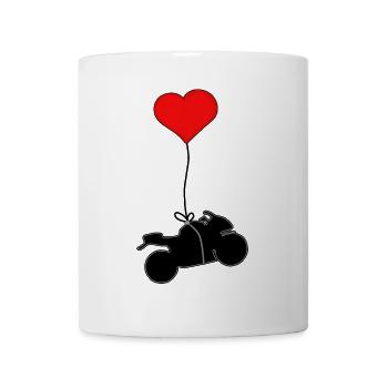 Motorrad mit Herz - Tasse - Weiß - Vorne