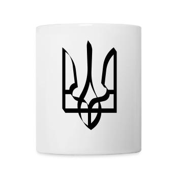 Ukraine Wappen Schattenwurf Symbol Dreizack - Tasse - Weiß - Vorne