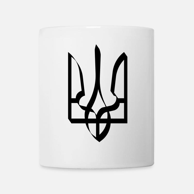 Ukraine Wappen Schattenwurf Symbol Dreizack - Tasse - Weiß