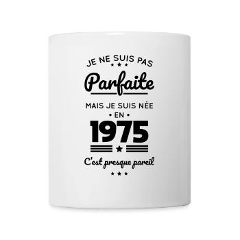 50. Geburtstag - Nicht perfekt geboren 1975 - Tasse - Weiß - Vorne