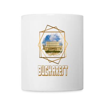 Bukarest Bucuresti Rumänien Skyline Stadt Gold - Tasse - Weiß - Vorne
