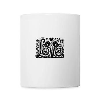 Birds in love with hearts Drawing - Mug - white - Front