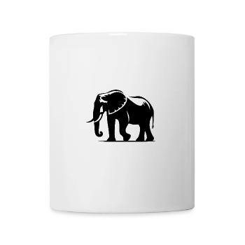 Large elephant silhouette with tusks - Mug - white - Front