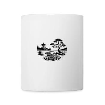 Meditativer Balance Japanischer Tempel Garten - Tasse - Weiß - Vorne
